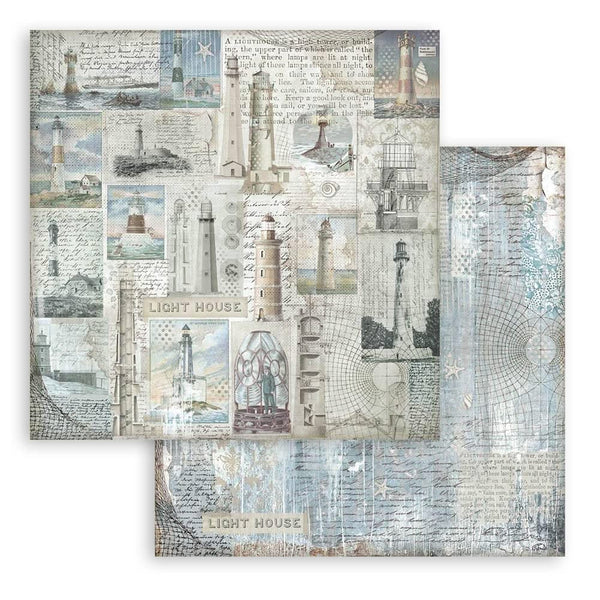 Stamperia Backgrounds Double-Sided Paper Pad 8"x 8" 10/Pkg - Silent Sea