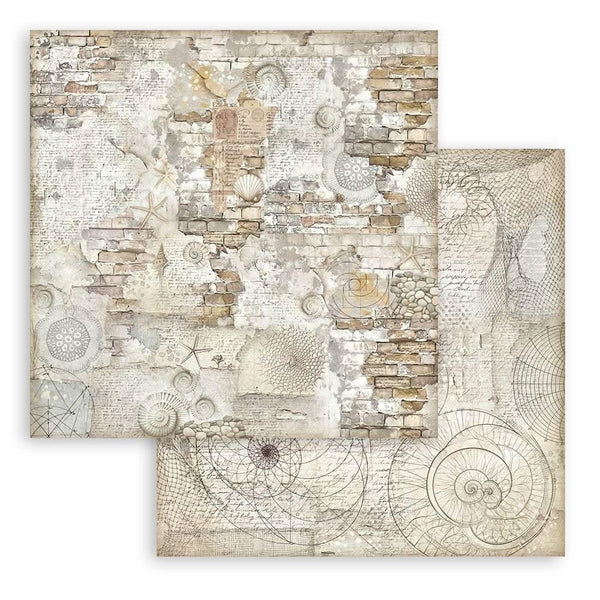Stamperia Backgrounds Double-Sided Paper Pad 8"x 8" 10/Pkg - Silent Sea