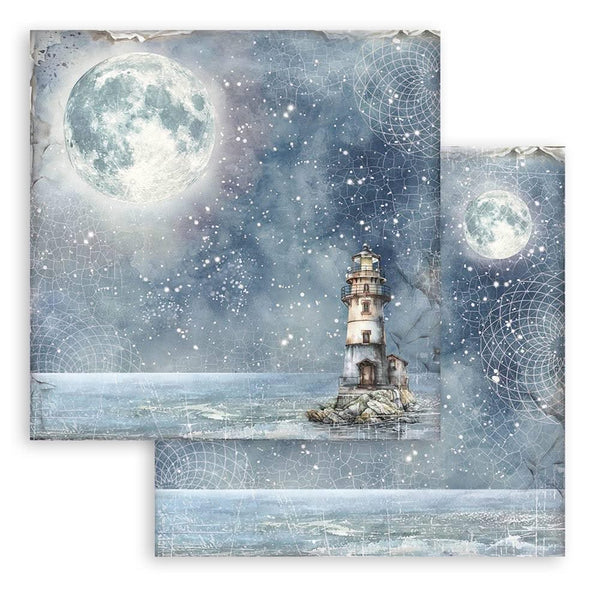 Stamperia Backgrounds Double-Sided Paper Pad 8"x 8" 10/Pkg - Silent Sea
