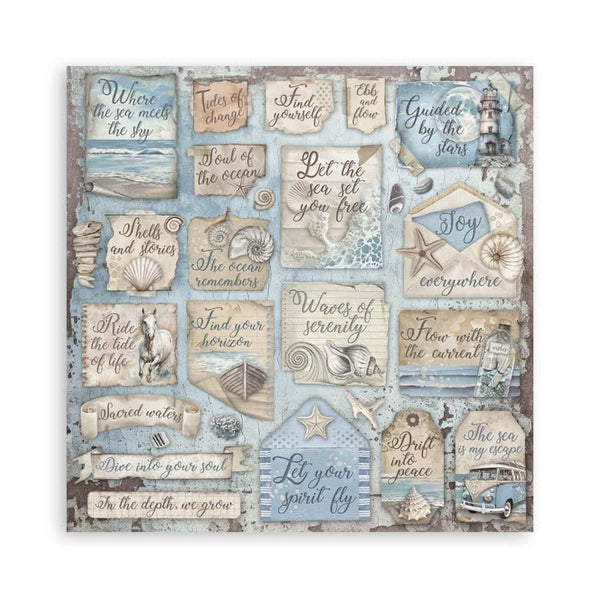Stamperia Scrapbooking Pad 12"x 12" 10/Pkg - Silent Sea