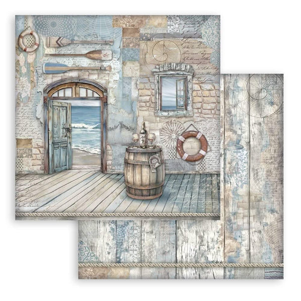 Stamperia Scrapbooking Pad 12"x 12" 10/Pkg - Silent Sea