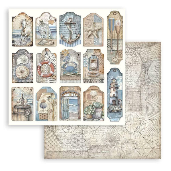 Stamperia Scrapbooking Pad 12"x 12" 10/Pkg - Silent Sea
