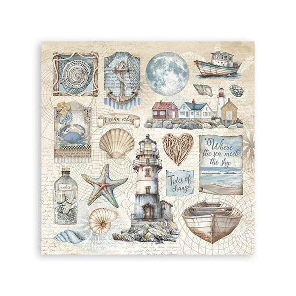 Stamperia Stickers 6.5"x 6.5" 4/Pkg - Silent Sea