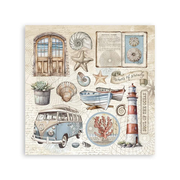 Stamperia Stickers 6.5"x 6.5" 4/Pkg - Silent Sea