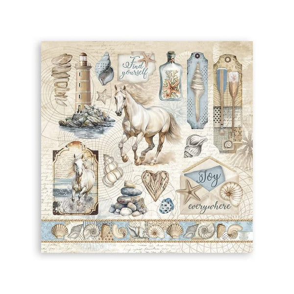 Stamperia Stickers 6.5"x 6.5" 4/Pkg - Silent Sea