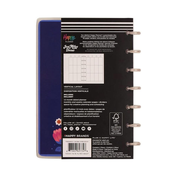 Happy Planner Mini 12-Month Disc Bound Planner Mystic Blooms; Jul '25 - Jun '26