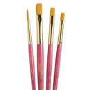 Princeton Real Value Golden Taklon Short Handle Brush Set 4/Pkg