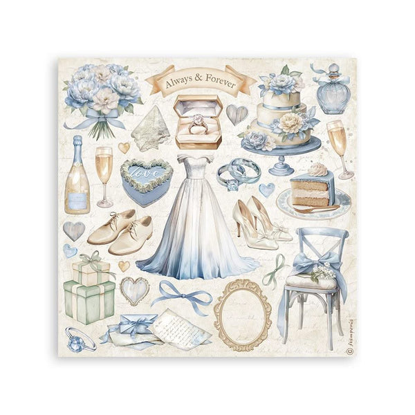 Stamperia Stickers 6.5"x 6.5" 4/Pkg - Timeless