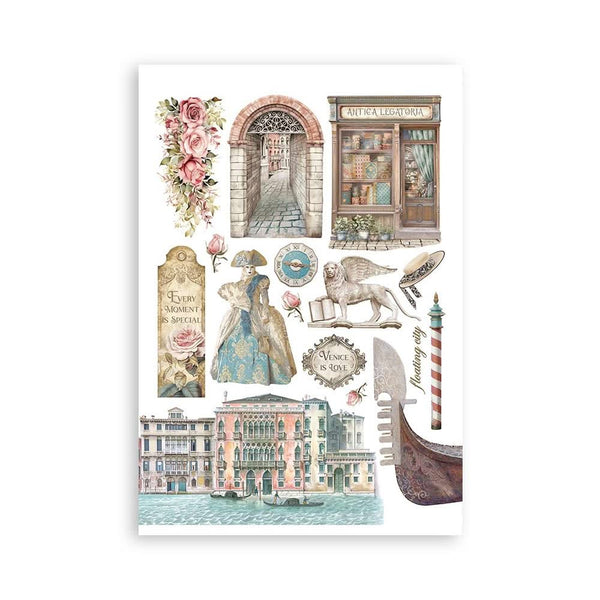Stamperia A5 Washi Pad 8/Pkg - Venice City of Art