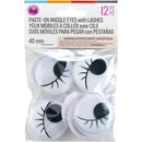 CousinDIY Wiggle Eyes With Lashes 40mm 12/Pkg White