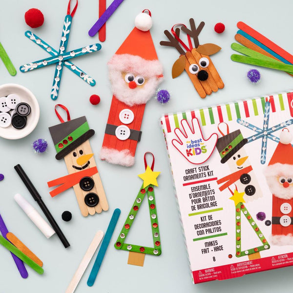 Colorbok Kids Christmas Holiday Ornament Kit Popsicle Stick