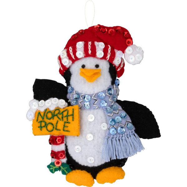 Bucilla Felt Ornaments Applique Kit Set Of 4 Polar Pal Parade