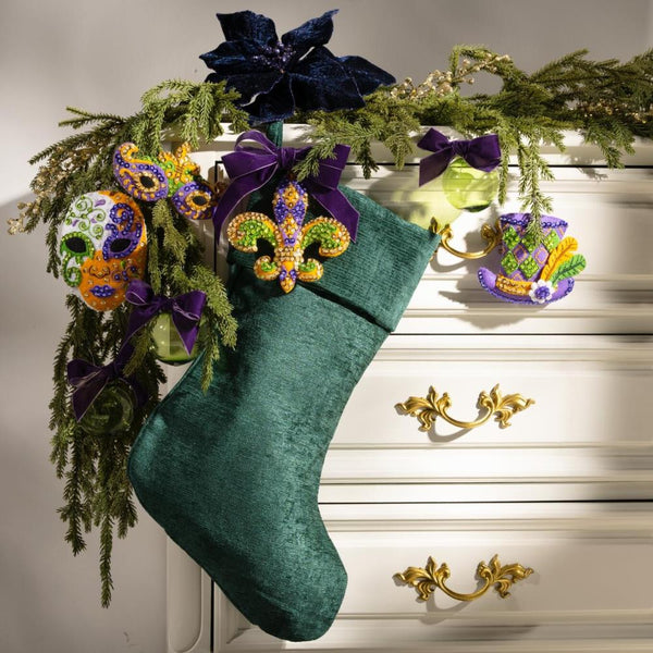 Bucilla Felt Ornaments Applique Kit Set Of 4 Mardi Gras