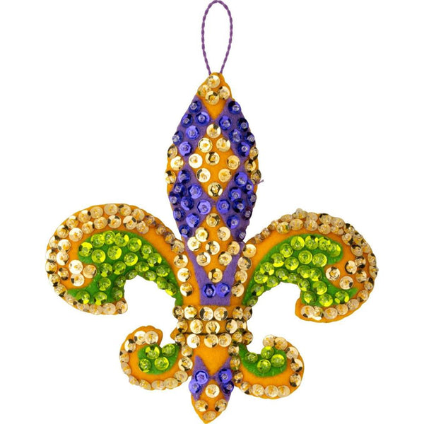 Bucilla Felt Ornaments Applique Kit Set Of 4 Mardi Gras