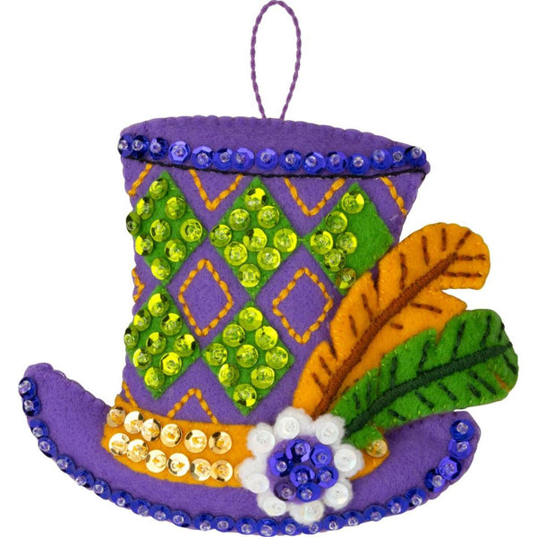 Bucilla Felt Ornaments Applique Kit Set Of 4 Mardi Gras