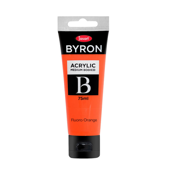 Jasart Byron Acrylic Paint 75ml - Fluorescent Orange