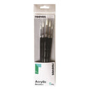 Reeves Acrylic Brushes Short Handle Set of 5 - No. 2, 4, 8, 10 & 12 Round