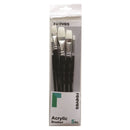 Reeves Acrylic Brushes Short Handle Set of 5 - No. 2, 4, 8, 10 & 12 Flat