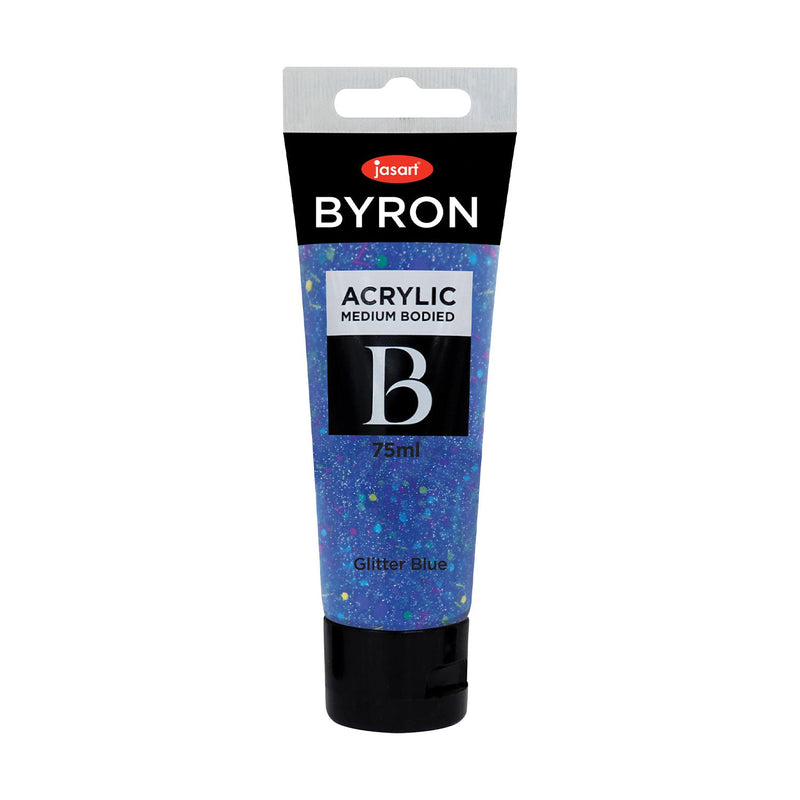 Jasart Byron Acrylic Paint 75ml  - Glitter Blue