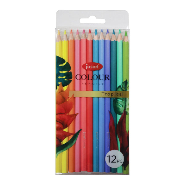 Jasart Colour Pencil Trend Sets 12 Pack - Tropical