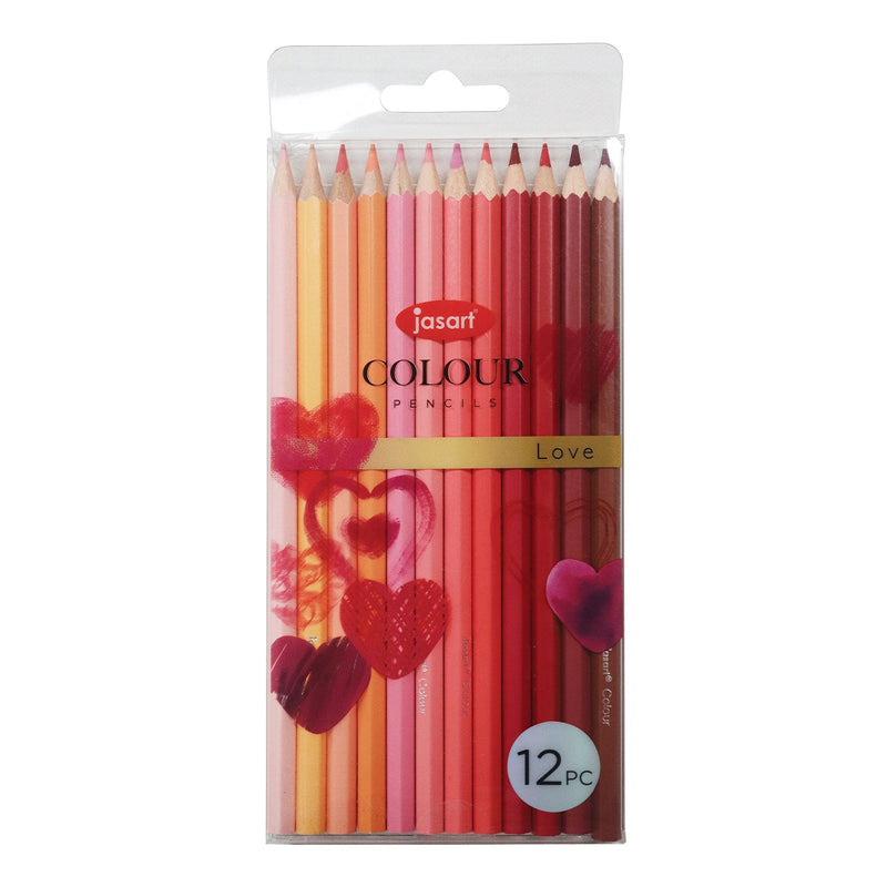 Jasart Colour Pencil Trend Sets 12 Pack - Love