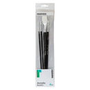 Reeves Acrylic Brushes Long Handle Set of 4 - No. 1" Flat; No. 1 Liner; No. 4 Round; No. 8 Flat