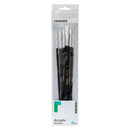 Reeves Acrylic Brushes Long Handle Set of 6 - No. 2, 8 & 12 Long Flat; No. 2, 6 & 8 Round