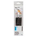 Reeves Water Colour Brushes Short Handle Set of 7 - No. 2/0, 2 & 4 Round; No. 3/4, 2 & 6 Flat; No. 1/4 Angle*