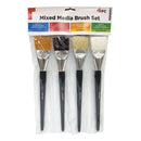 Reeve Mixed Media Brushes Long Handle Flat Set of 4 - 45mm*