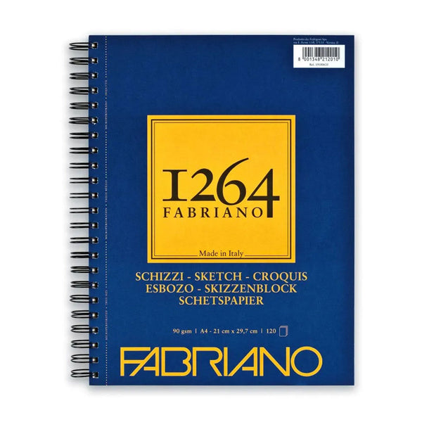 Fabriano 1264 Sketch Pad A4 - Spiral (Long Side) 120 Sheets