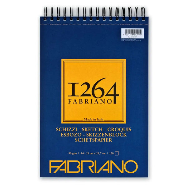 Fabriano 1264 Sketch Pad A4 - Spiral (Short Side) 120 Sheets