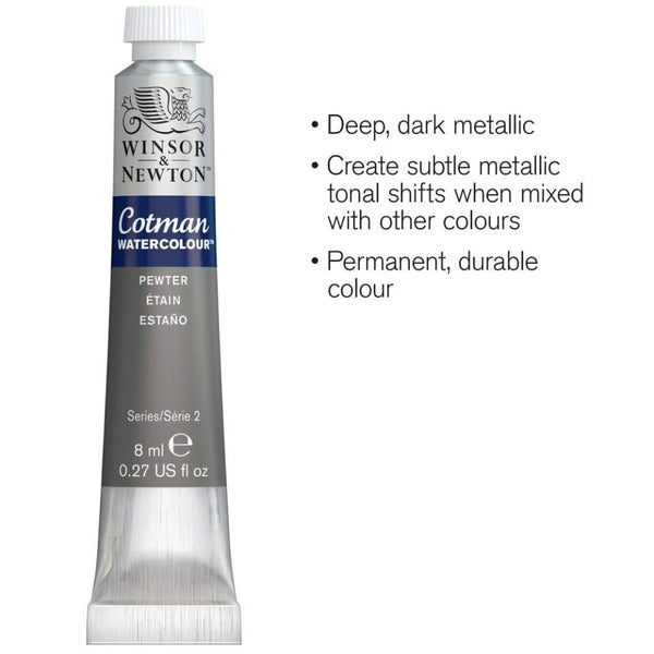 Winsor & Newton Cotman Watercolour 8ml - S2 - Pewter*