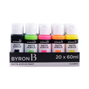 Byron Matte Acrylic Paint 60ml Set 20 Pack - Classic