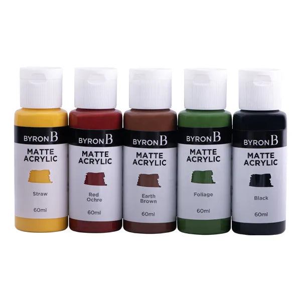 Byron Matte Acrylic Paint 60ml Set 5 Pack - Earth