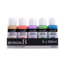 Byron Matte Acrylic Paint 60ml Set 5 Pack - Pastel