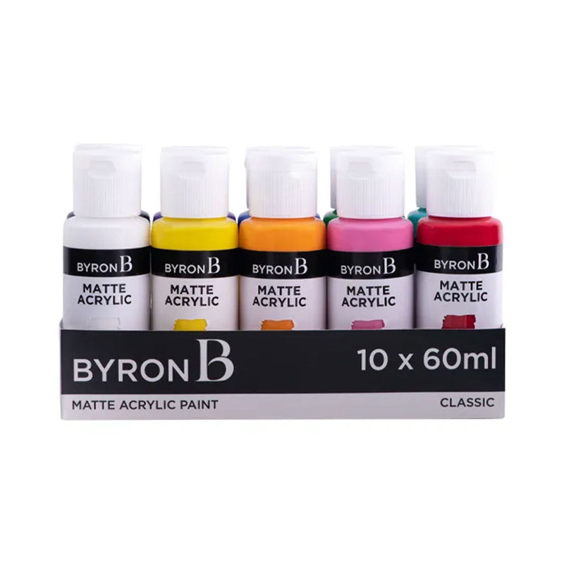 Byron Matte Acrylic Paint 60ml Set 10 Pack - Classic