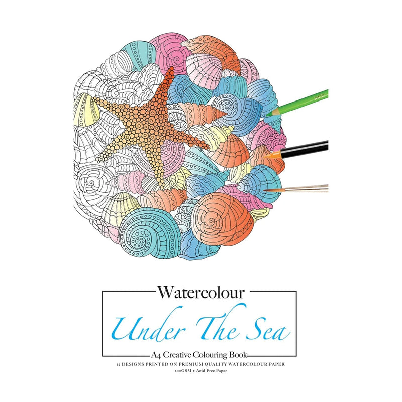 Jasart A4 Creative Colouring Book - Watercolour - Under The Sea