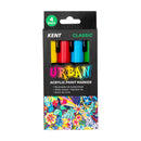 Kent Urban Acrylic Paint Markers 4 Pack - Classic