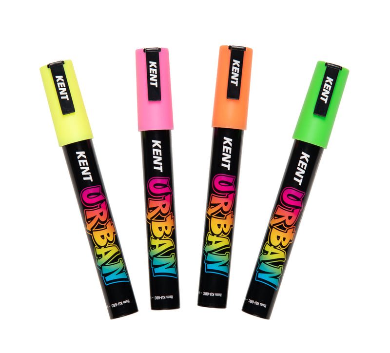 Kent Urban Acrylic Paint Markers 4 Pack - Fluoro