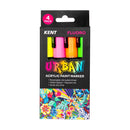 Kent Urban Acrylic Paint Markers 4 Pack - Fluoro