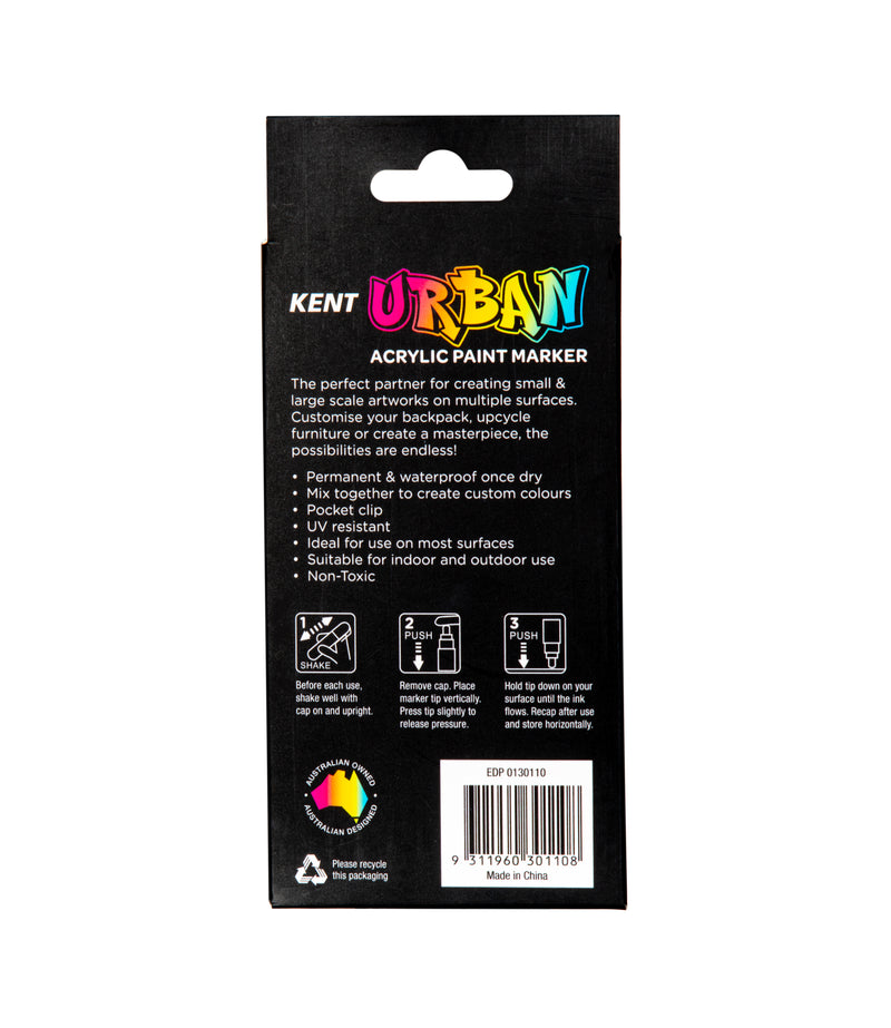 Kent Urban Acrylic Paint Markers 4 Pack - Metallic