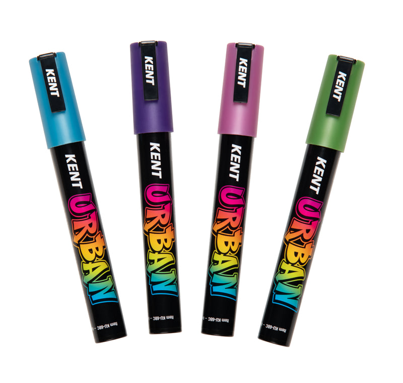 Kent Urban Acrylic Paint Markers 4 Pack - Metallic