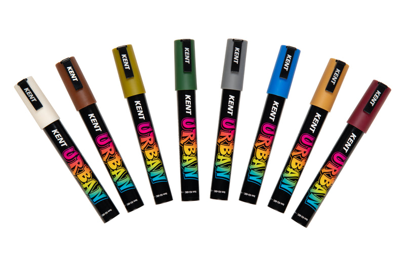 Kent Urban Acrylic Paint Markers 8 Pack - Neutral