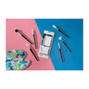 Reeves Mixed Media Brushes Short Handle Set of 6 - No. 6 & 10 Flat; No. 10 Fan; No. 6 Filbert; No. 3/4 MOP; No. 10 Long Flat