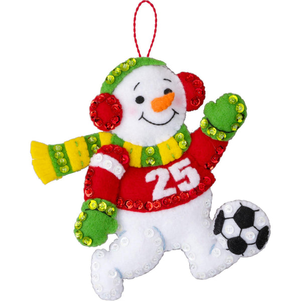 Bucilla - Soccer Snow Day Felt Ornament Kit Set of 4