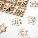 Poppy Crafts Wooden Ornaments Set - Christmas Collection - Simple Snowflakes