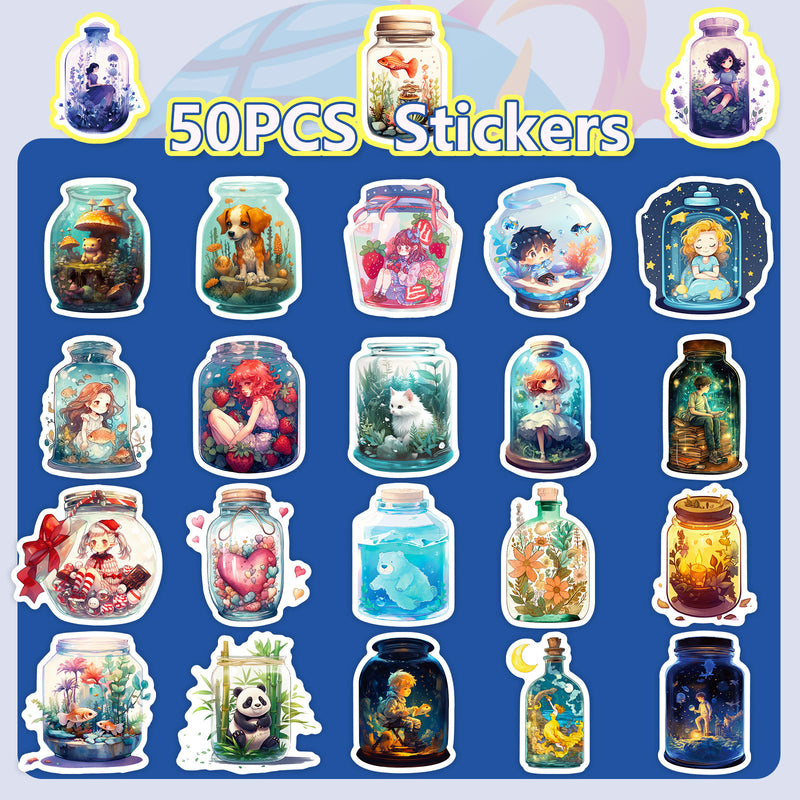 Poppy Crafts Sticker Pack 50pcs - Sweet Jar Characters