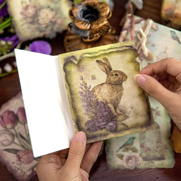 Poppy Crafts Burnt Edge Scrap Paper Pack - Garden of Memories 6 - 50pcs