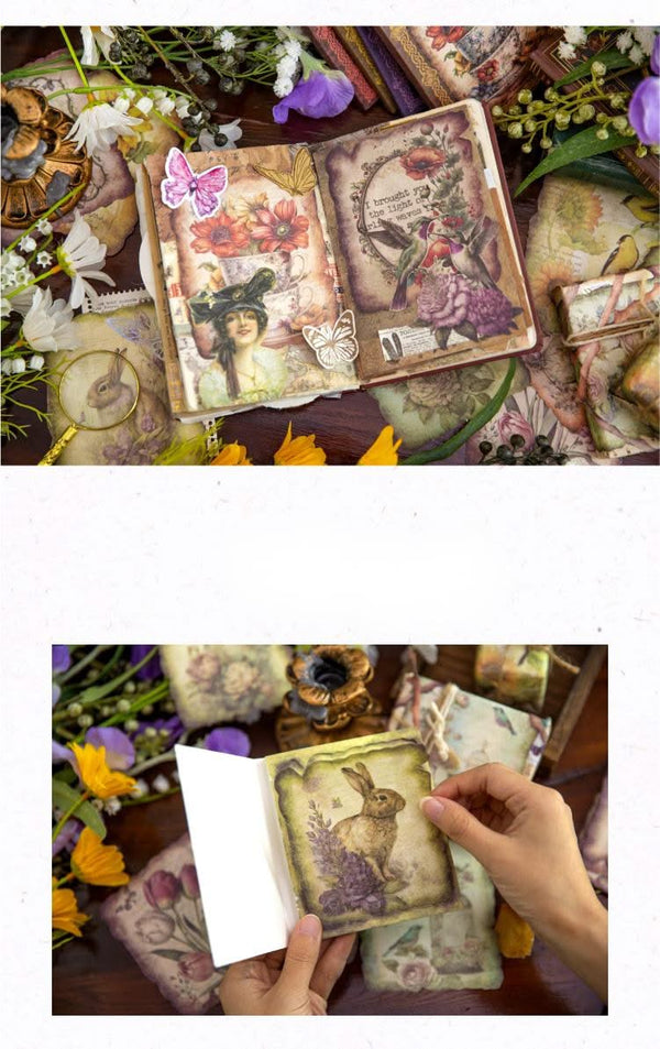 Poppy Crafts Burnt Edge Scrap Paper Pack - Garden of Memories 5 - 50pcs