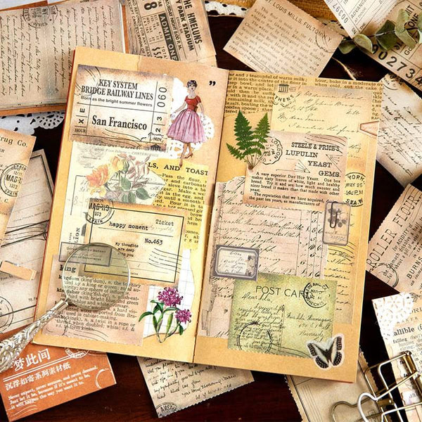 Poppy Crafts Vintage Text Scrap Paper Pack - Post Cards
